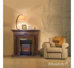 Каминокомплект Glenrich ШЕРВУД дуб 46 c топкой FOBOS BR