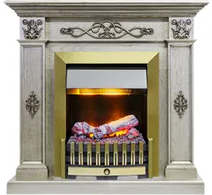 Каминокомплект Dimplex Derby - Old silver с очагом Danville Antique Brass FB2
