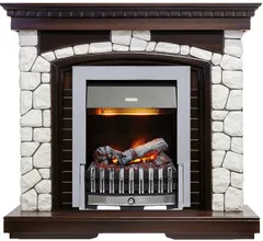 Каминокомплект Dimplex Glasgow - Темный дуб / Белый с очагом Danville Chrome FB2