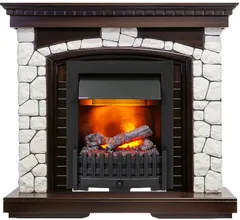 Каминокомплект Dimplex Glasgow - Темный дуб / Белый с очагом Danville Black FB2