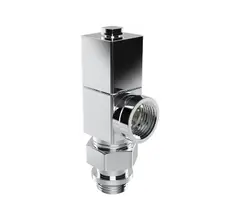 Набор дизайн-вентилей Royal Thermo CUBE, осевой 1/2" Хром