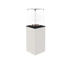 Уличный газовый нагреватель Kratki PATIO/M/G31/37MBAR/B - белое стекло, с ручным управлением