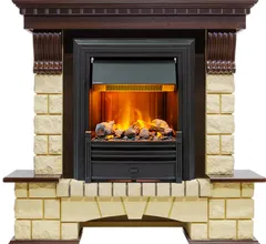 Каминокомплект Dimplex Pierre Luxe - Темный дуб / Шампань (Высота 1050мм) с очагом Brookline Black
