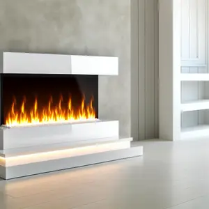 Электрокамин Эллипс белый с очагом Vision 42 LED: стиль и тепло