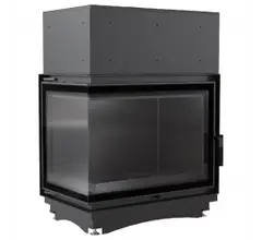 Каминная топка Kratki Amelia/PW/BL/24/BS/W/DECO (угловое стекло слева)