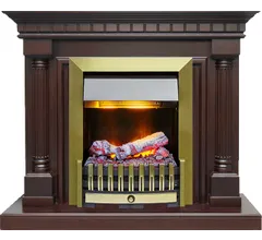 Каминокомплект Dimplex Dallas - Темный дуб с очагом Danville Antique Brass FB2