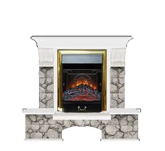 Каминокомплект Glenrich БОСТОН К КАРЕЛИЯ белый c топкой MAJESTIC BR
