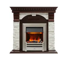 Каминокомплект Dimplex Dublin - Темный дуб / Сланец белый с очагом Chesford