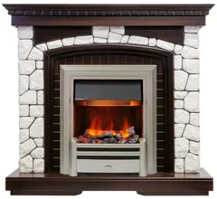 Каминокомплект Dimplex Glasgow - Темный дуб / Белый с очагом Chesford