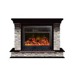 Каминокомплект Glenrich ПАНОРАМА 28 ГЦ венге c топкой NEWFLAME