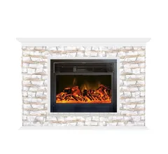 Каминокомплект Glenrich ПАФОС 28 АЛТАЙ белый c топкой NEWFLAME