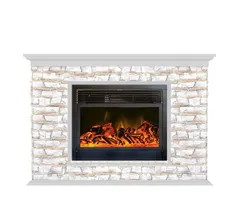 Каминокомплект Glenrich ПАФОС 28 АЛТАЙ бел.дуб c топкой NEWFLAME
