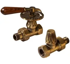 Набор дизайн-вентилей Royal Thermo Retro 1/2" бронза прямой