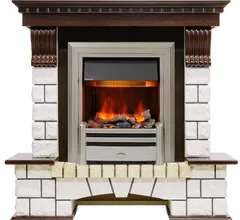 Каминокомплект Dimplex Pierre Luxe угловой - Темный дуб / Белый (Высота 1020мм) с очагом Chesford