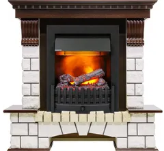 Каминокомплект Dimplex Pierre Luxe - Темный дуб / Белый (Высота 1020мм) с очагом Danville Black FB2