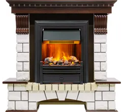 Каминокомплект Dimplex Pierre Luxe - Темный дуб / Белый (Высота 1020мм) с очагом Brookline Black