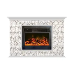 Каминокомплект Glenrich ПАФОС 28 КАРЕЛИЯ бел.дуб c топкой NEWFLAME