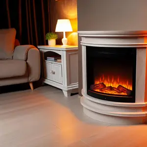 Угловой электрокамин белый дуб Royal Flame Sorrento