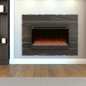 Электрокамин с огнем Венге Сланец для уюта и стиля