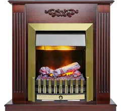 Каминокомплект Dimplex Lumsden - Махагон коричневый антик с очагом Danville Antique Brass FB2