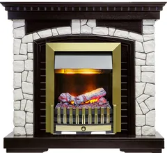 Каминокомплект Dimplex Glasgow - Венге / Белый с очагом Danville Antique Brass FB2