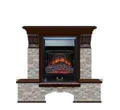 Каминокомплект Glenrich БОСТОН К ГЦ дуб 46 c топкой MAJESTIC BL