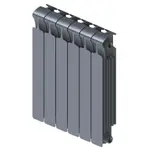 Радиатор биметаллический RIFAR MONOLIT 500 RAL 7012 06 секц. бок. – вид 1