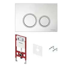 Инсталляция TECE TeceSpring R для унитаза, клавиши/панели-хром глянец (S955101)