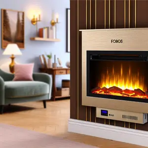 Дубовый электрический камин Fobos FX Brass – уют в доме