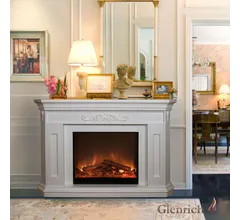 Каминокомплект Glenrich КАРОЛИНА Delux A28 белый c топкой ARTE 28