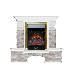 Каминокомплект Glenrich БОСТОН К МИСХОР белый c топкой MAJESTIC BR