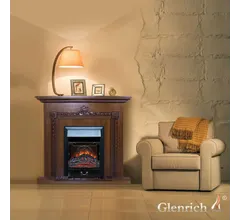 Каминокомплект Glenrich ШЕРВУД дуб 35 c топкой MAJESTIC BL