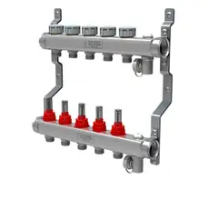 Коллектор нерж. в сборе с расходомерами ROYAL THERMO 1" ВР-3/4" НР, 10 выходов