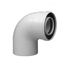 Колено коаксиальное Baxi 90 полипропиленовое, диам. 80/125 для конденсационных котлов