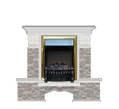 Каминокомплект Glenrich БОСТОН К ГЦ бел.дуб c топкой FOBOS BR