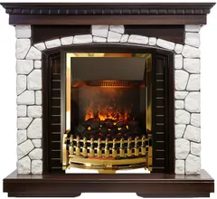 Каминокомплект Dimplex Glasgow - Темный дуб / Белый с очагом Atherton