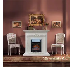 Каминокомплект Glenrich ШЕРВУД белый c топкой MAJESTIC BL