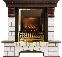 Каминокомплект Dimplex Pierre Luxe - Темный дуб / Белый (Высота 1020мм) с очагом Atherton