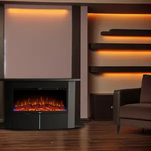 Каминокомплект электрический в цвете Венге для современного интерьера