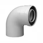 Отвод коаксиальный полипропиленовый BAXI 87°, диам. 110/160 для конденсационных котлов – вид 1