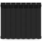 Радиатор биметаллический RIFAR MONOLIT Ventil 500 Антрацит 08 секц. нижн. прав. 50 мм – вид 1