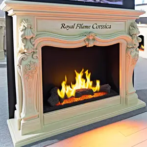 Портал Royal Flame Corsica Слоновая кость с патиной – элегантное решение