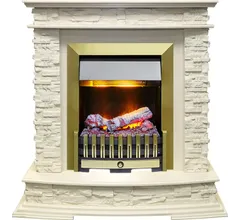 Каминокомплект Dimplex Luzern - Слоновая кость с очагом Danville Antique Brass FB2
