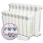 Радиатор биметаллический RIFAR BASE Ventil 500 20 секц. нижн. лев. собранный – вид 1