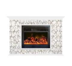 Каминокомплект Glenrich ПАФОС 28 КАРЕЛИЯ белый c топкой NEWFLAME