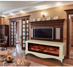 Каминокомплект Glenrich ВЕРСАЛЬ царга P 130 слоновая кость c топкой PREMIER S130