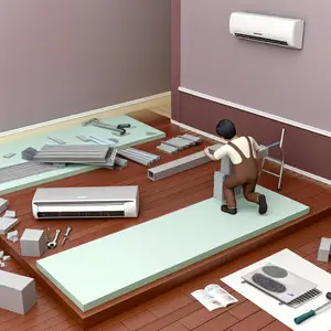 Установка напольно-потолочной сплит-системы Energolux SACF24D1-A/SAU24U1-A