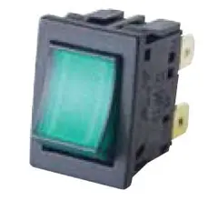 Клавишный выключатель ACV двуполюсной (зеленый)