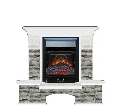 Каминокомплект Glenrich БОСТОН К АЛТАЙ угл. белый c топкой MAJESTIC BR