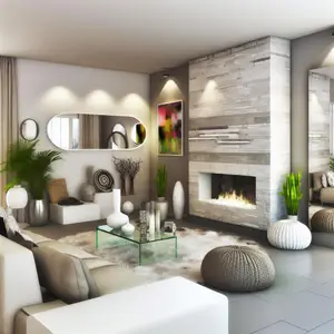 Каминокомплект белый сланец Dioramic 25 LED FX – стиль и тепло в вашем доме